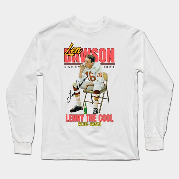 Len Dawson Aesthetic Tribute 〶 Long Sleeve T-Shirt by Terahertz'Cloth